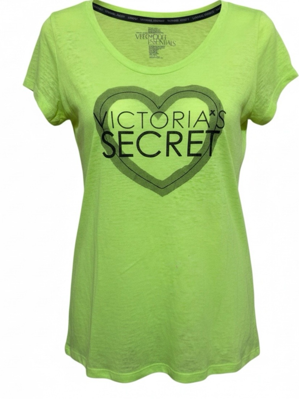 Victoria's Secret Neon Green Logo Tee sheer